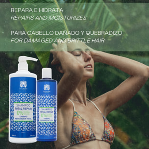 Valquer Pack Total Repair Champú, ice hair mask y acondicionador bifásico para cabellos dañados - 400 ml + 300 ml + 300 ml