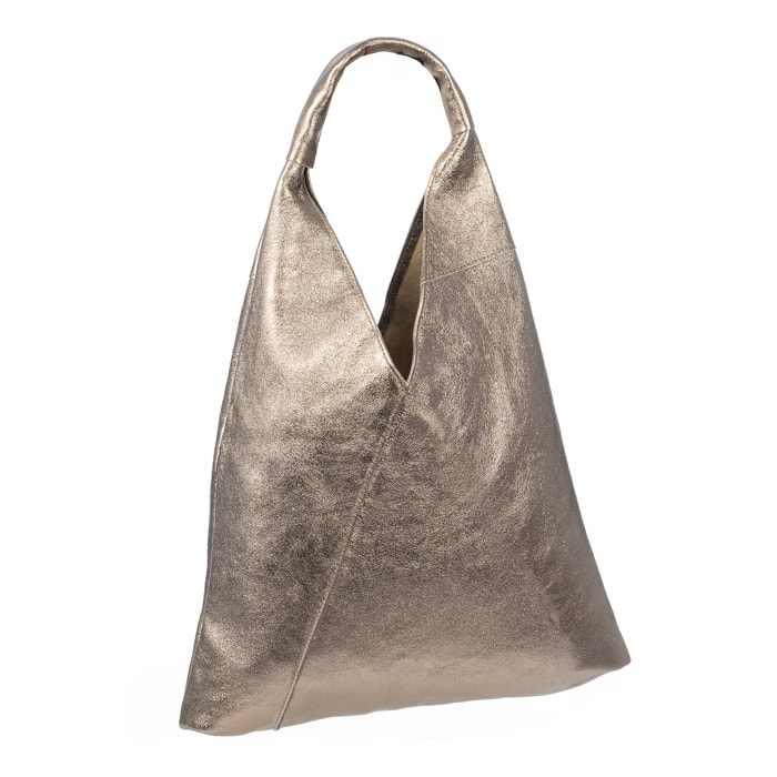 Agnana borsa shopper donna. Pelle scamosciata autentica lucida.