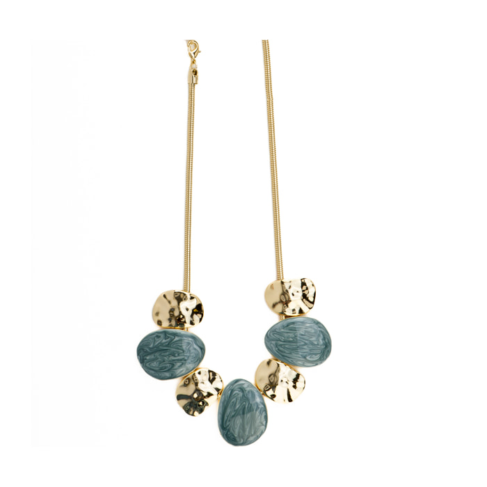 Collar con Lacado Azul acabado oro 18k