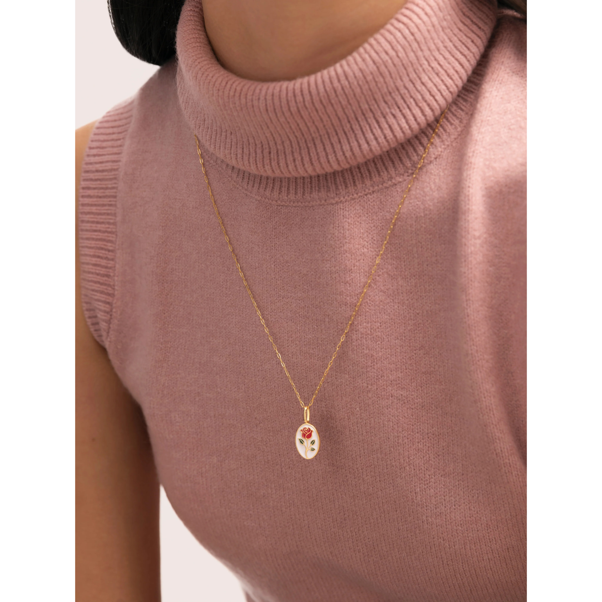 Charm Rosa Enamel Placcato Oro