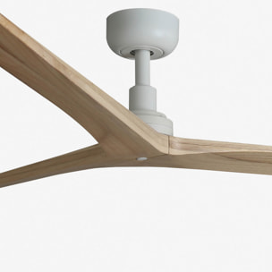 KLIM L Ventilateur de plafond blanc/bois chêne TUYA