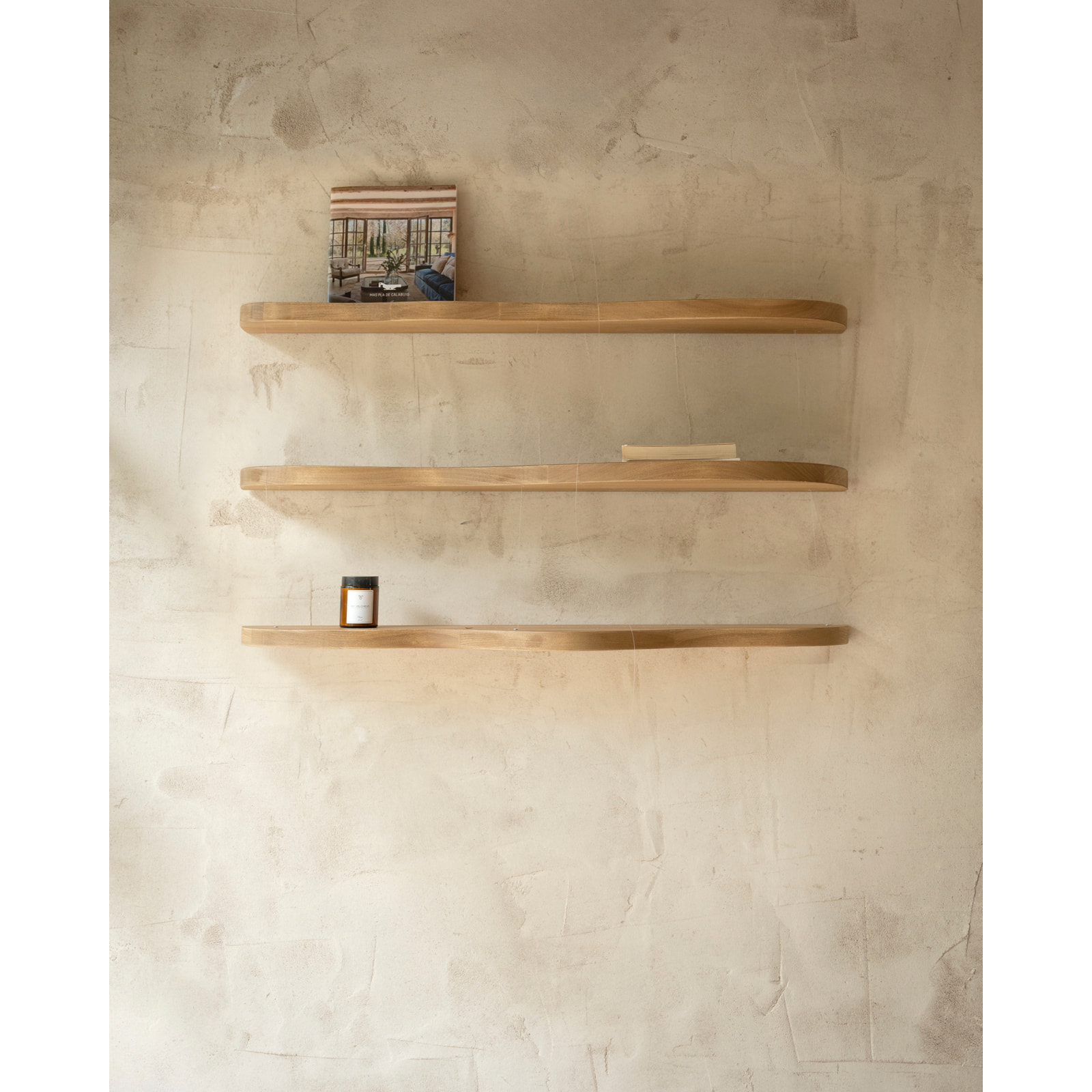 Pack 3 estanterías de madera maciza de álamo de 100cm Alto: 3.2 Largo: 100 Ancho: 25