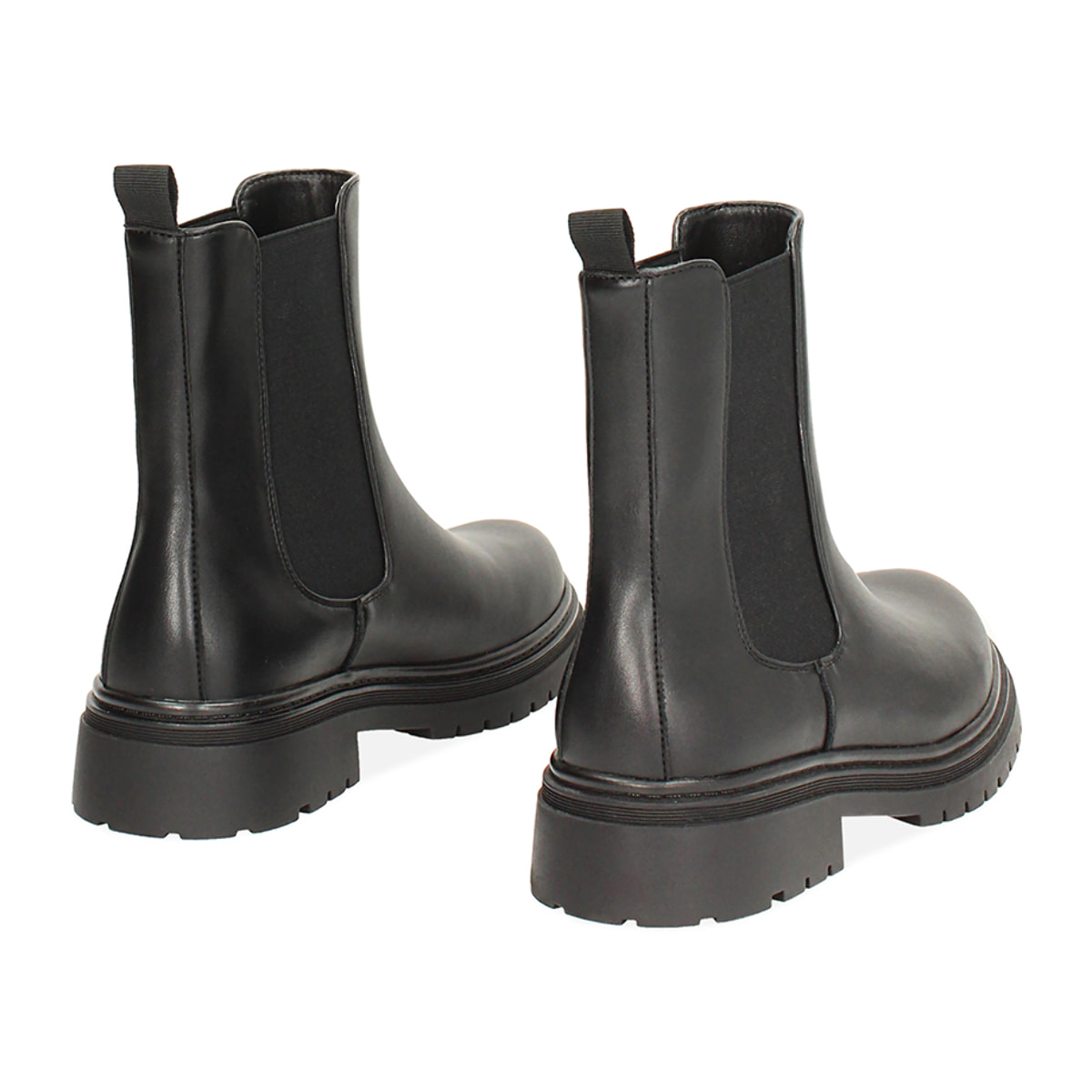 Stivaletti beatles neri con suola in gomma di 4,5 cm