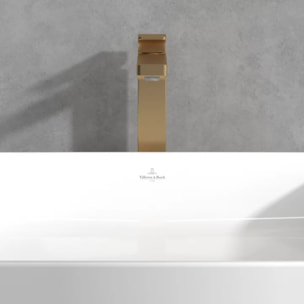 Mitigeur lavabo surélevé Architectura Square avec vidage Push Open Brushed Gold