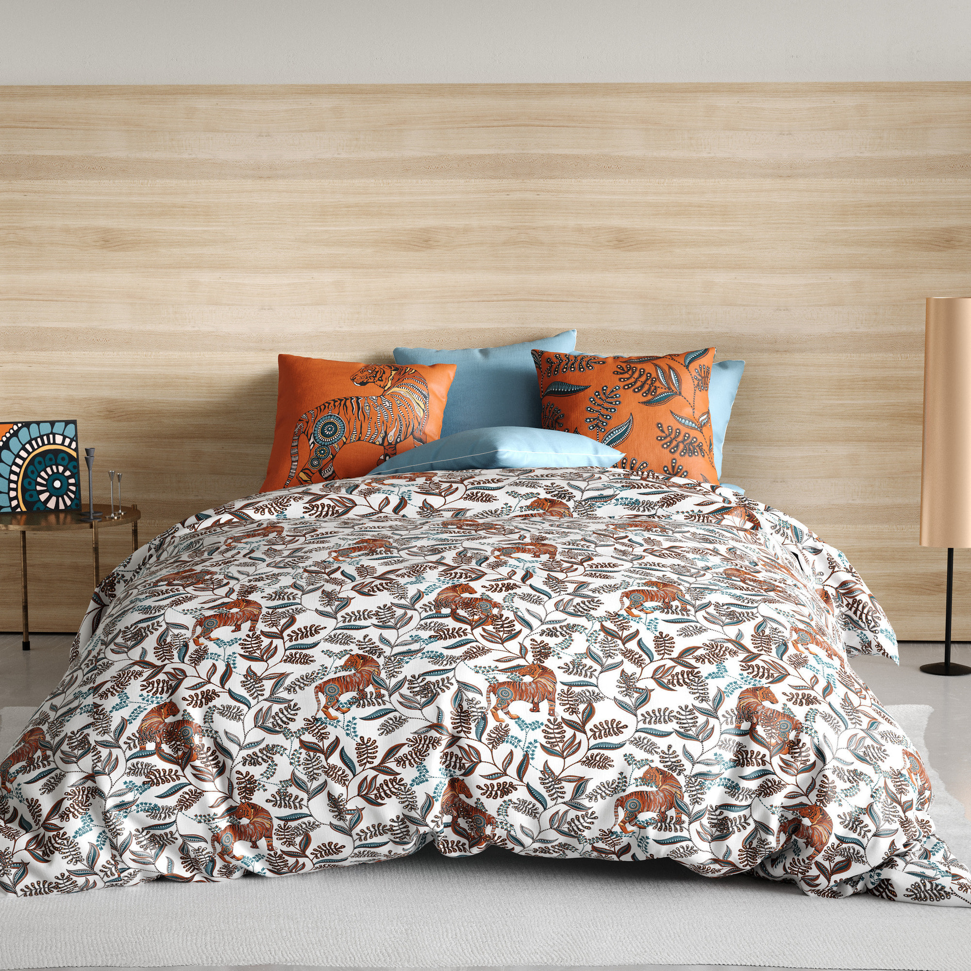 Parure De Couette 3pcs 100% Coton 57 Fils/cm2-savane