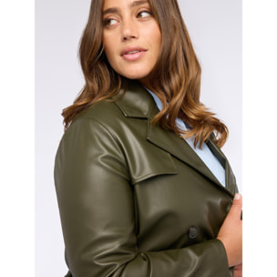 Fiorella Rubino - Chaqueta biker cruzada - Verde militare