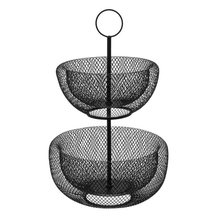 Corbeille 2 étages métal 24/29cm "Mesh"