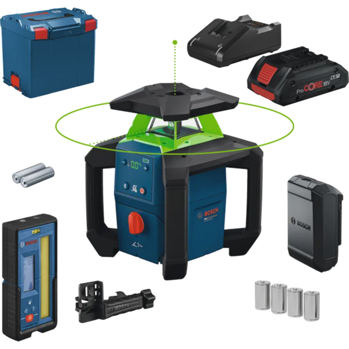 Laser rotatif PRO GRL18V-4-34CVG - BOSCH - avec batterie et chargeur - L-BOXX - 0601061H00