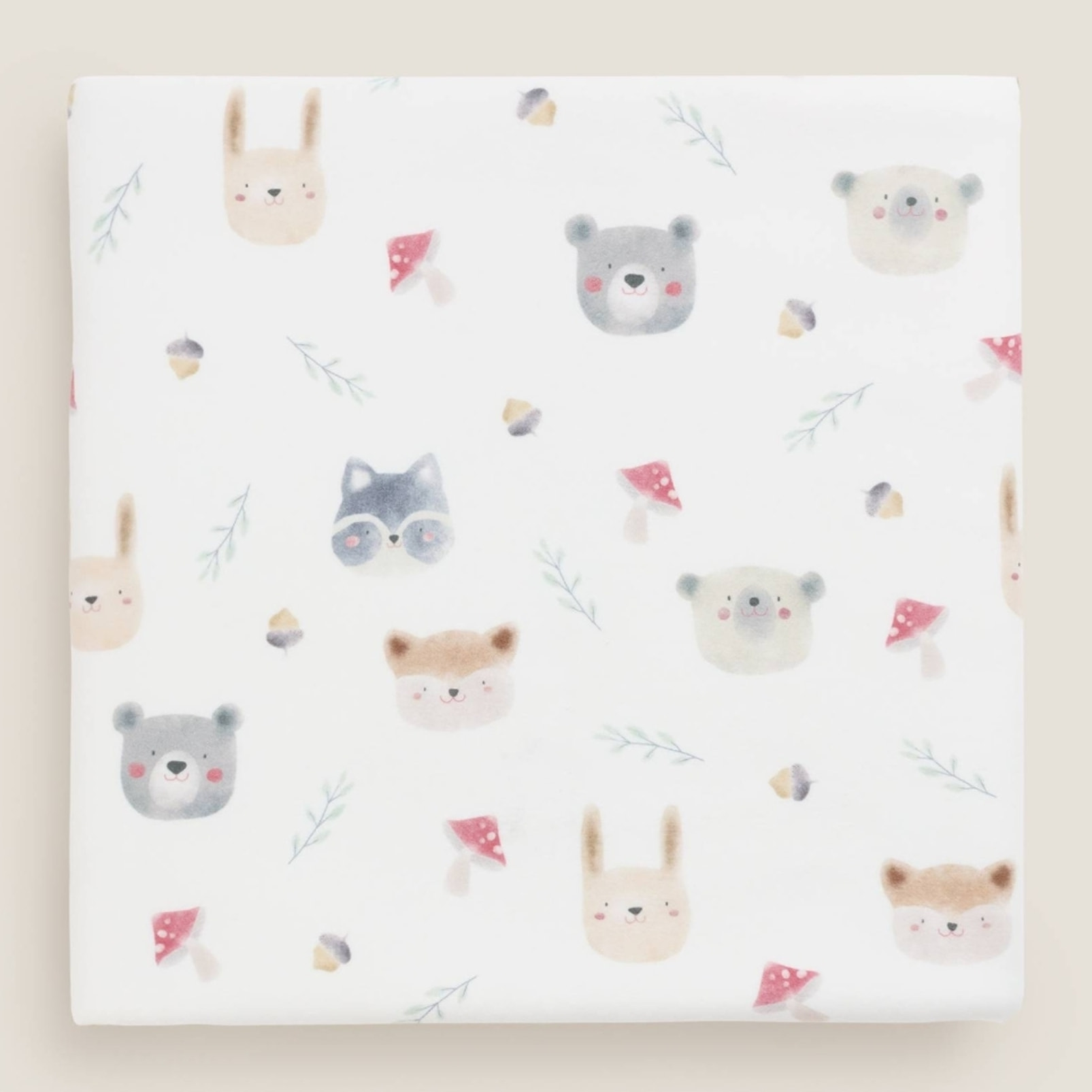 Plaid polar animales del bosque Setu color blanco Poliéster