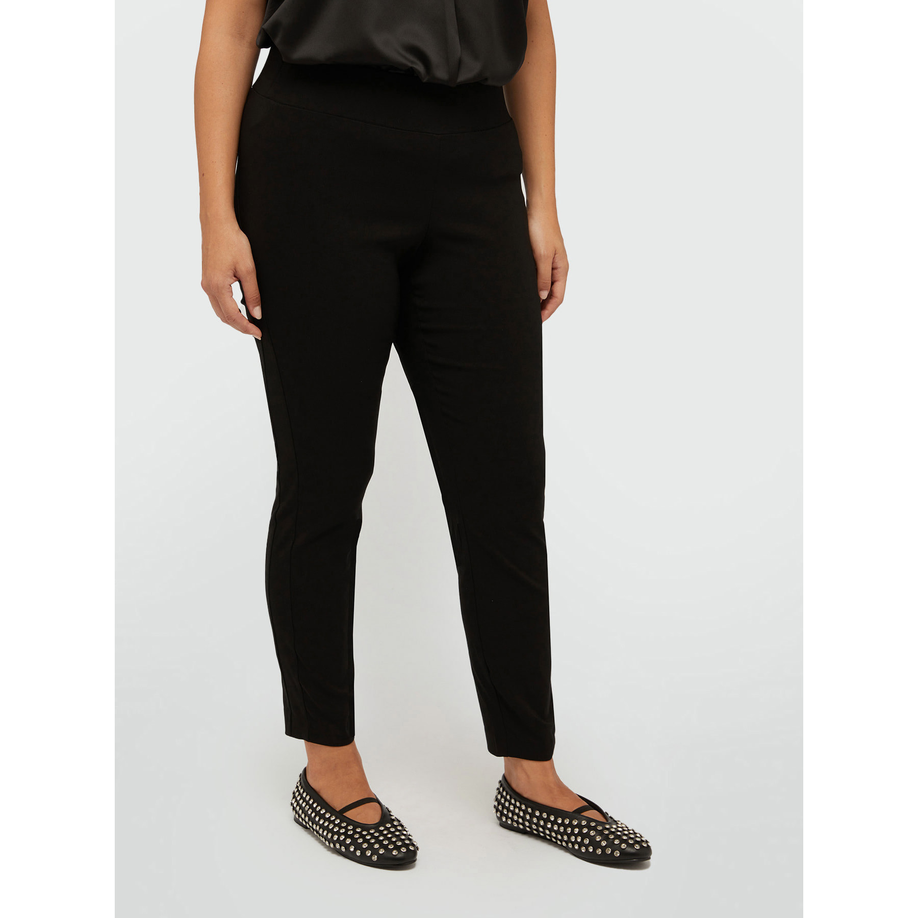 Fiorella Rubino - Pantalones skinny de viscosa LENZING™ ECOVERO™ - Negro