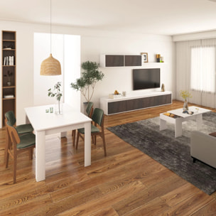 Pack salón con mesa de centro y mesa de comedor Arlet Max V2B Blanco Artik (Blanco Mate) - Óxido