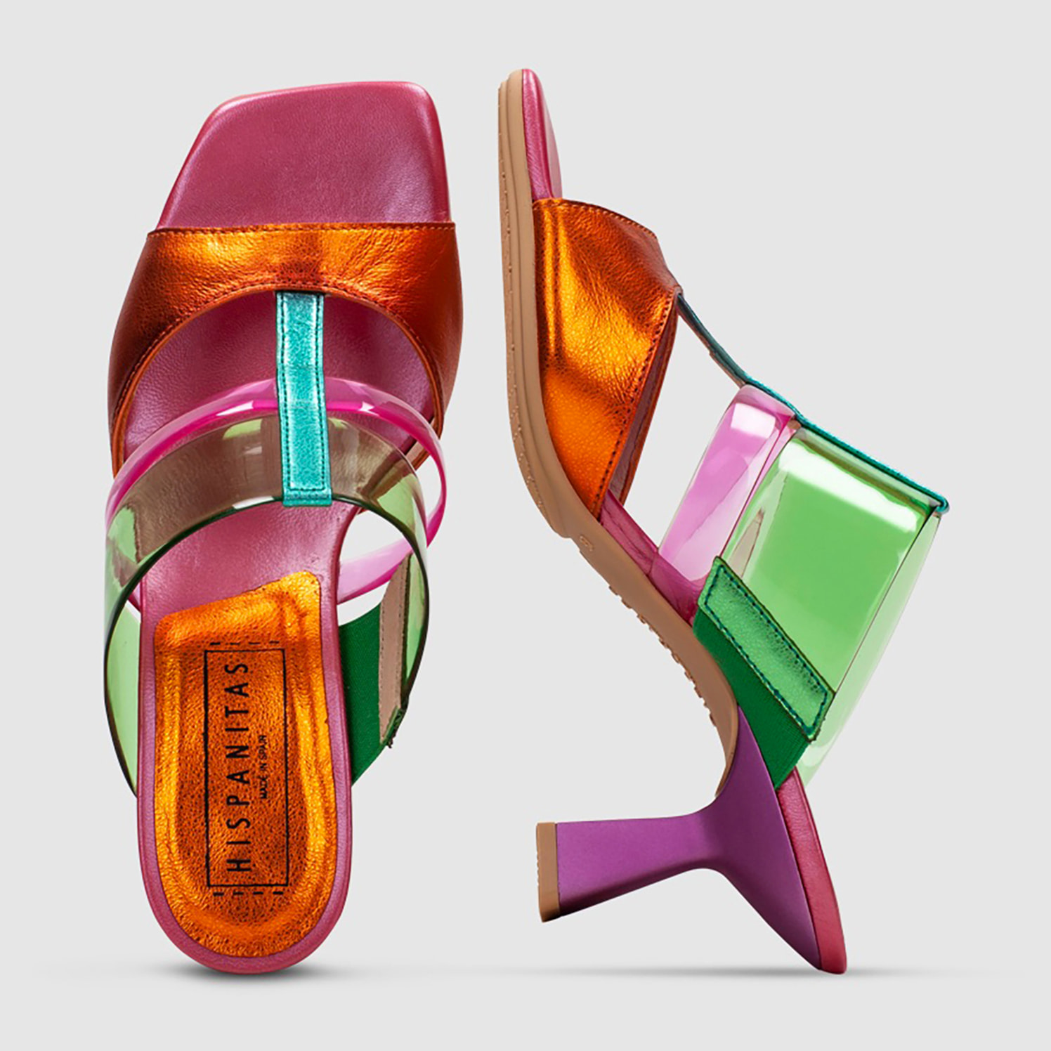 Sandalia Destalonada Danielle Multi metal 6 cm