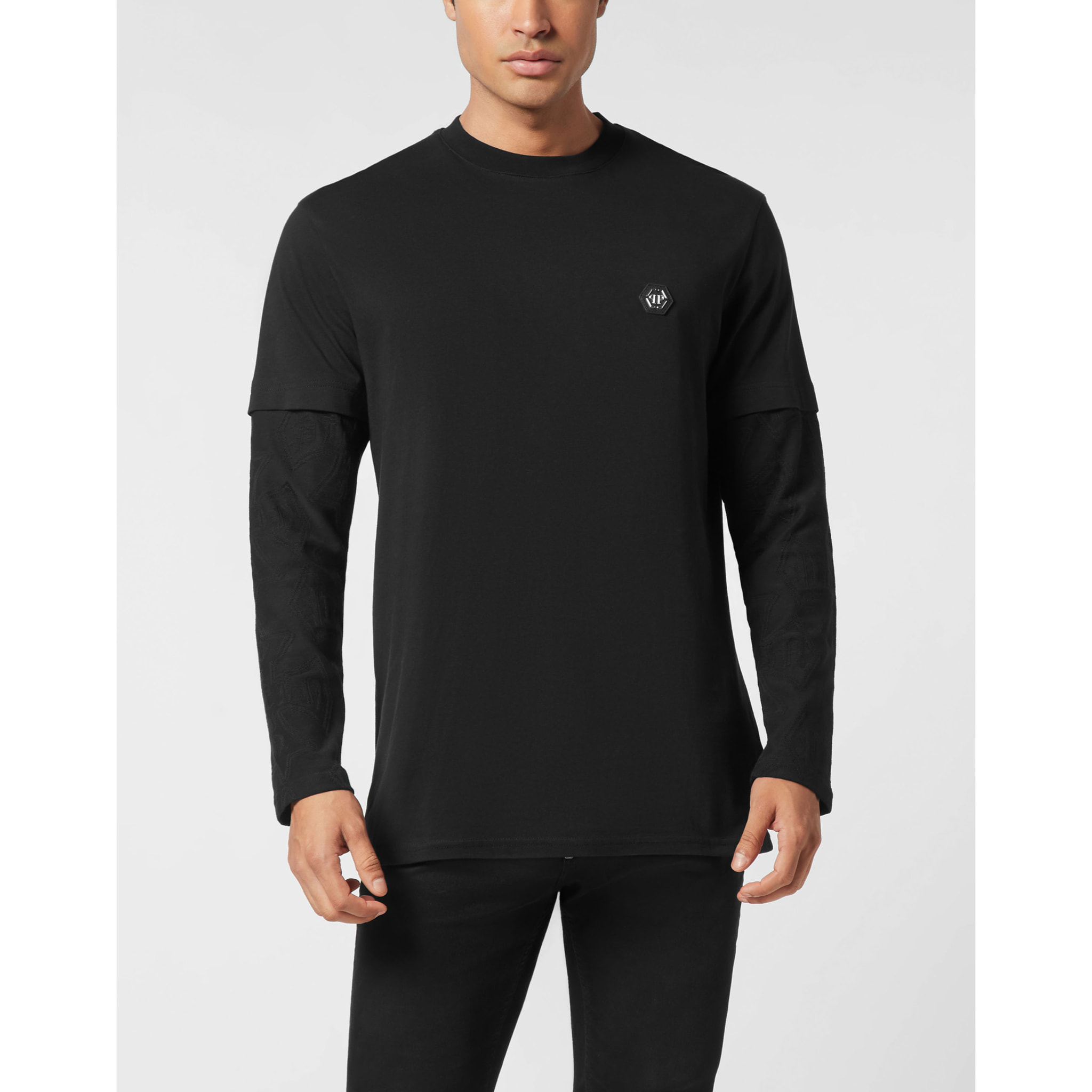 PHILIPP PLEIN T-shirt girocollo a maniche lunghe CREST