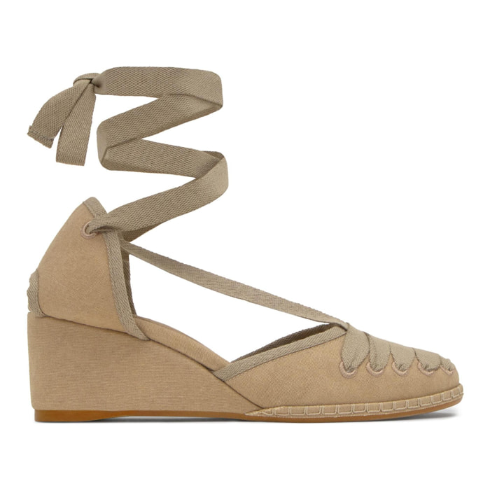 Alpargata embetada Corcega cuña forrada en algodón con cintas
