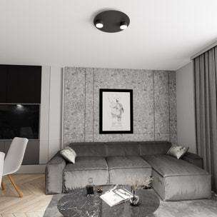 Lampada da soffitto BOLX in acciaio nero opaco