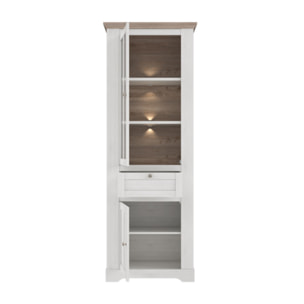Vitrine en bois effet chêne clair blanchi L75cm - ILONA