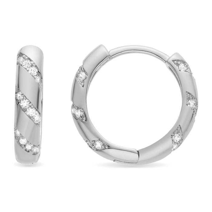 Pendientes con Circonita Brillante acabado plata