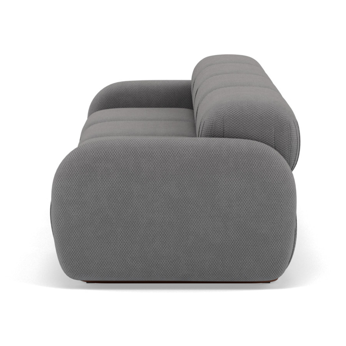Penelope - canapé droit modulable 4 places en velours texturé - Gris