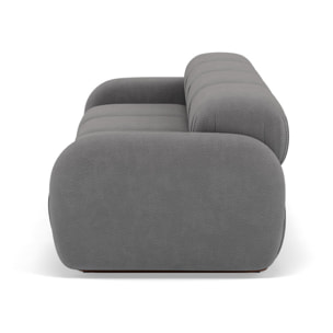 Penelope - canapé droit modulable 4 places en velours texturé - Gris