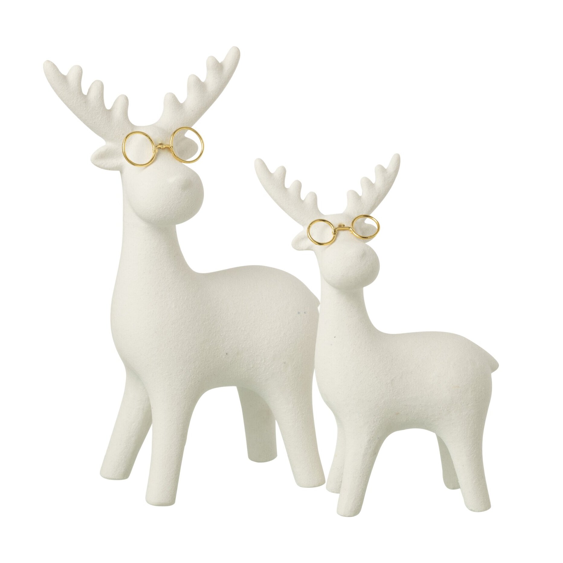 J-Line figurine Renne - porcelaine - blanc/or - large