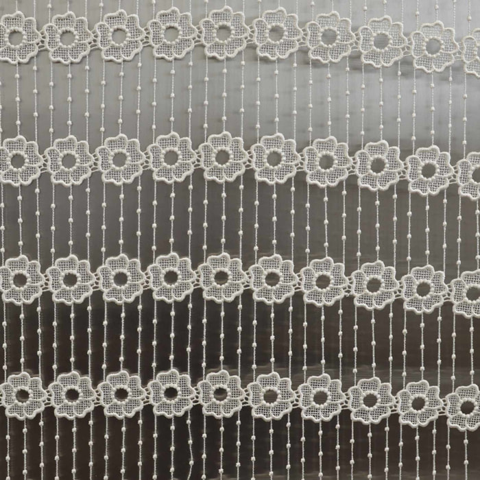 Modulable à fleurs suspendues en macramé - Ecru
