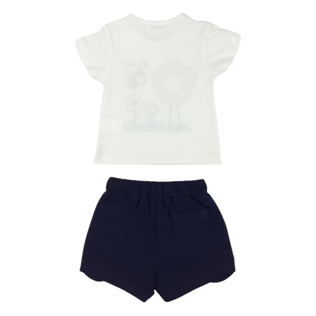 TSHIRT JERSEY BIANCO E SHORT JERSEY BLU APPLICAZIONE APINA