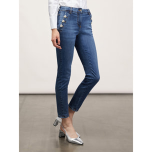 Motivi - Jeans skinny con motivo bottoni - Blu