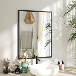 Miroir mural rectangulaire dim. 60L x 80H cm MDF noir