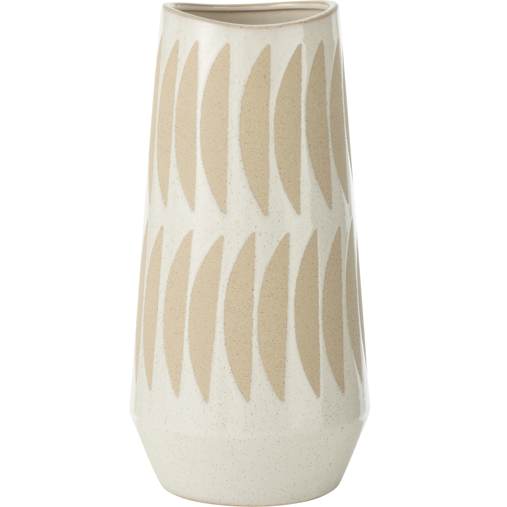 J-Line vase Kai - céramique - beige/blanc - large - 40 cm de hauteur