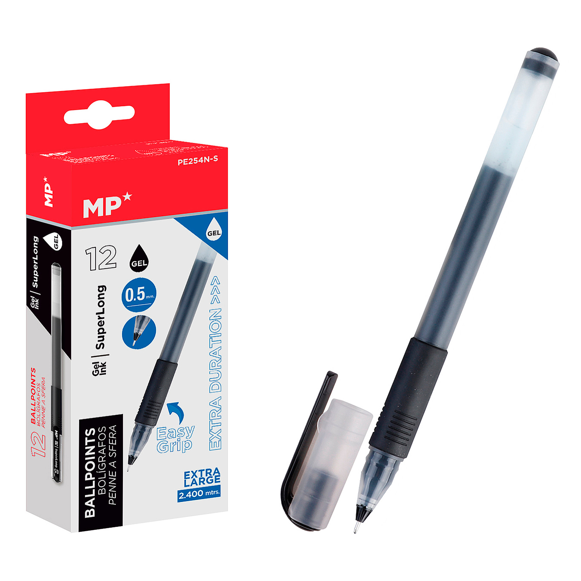 PACK 12 PENNE GEL PUNTA 0.5 mm NERA