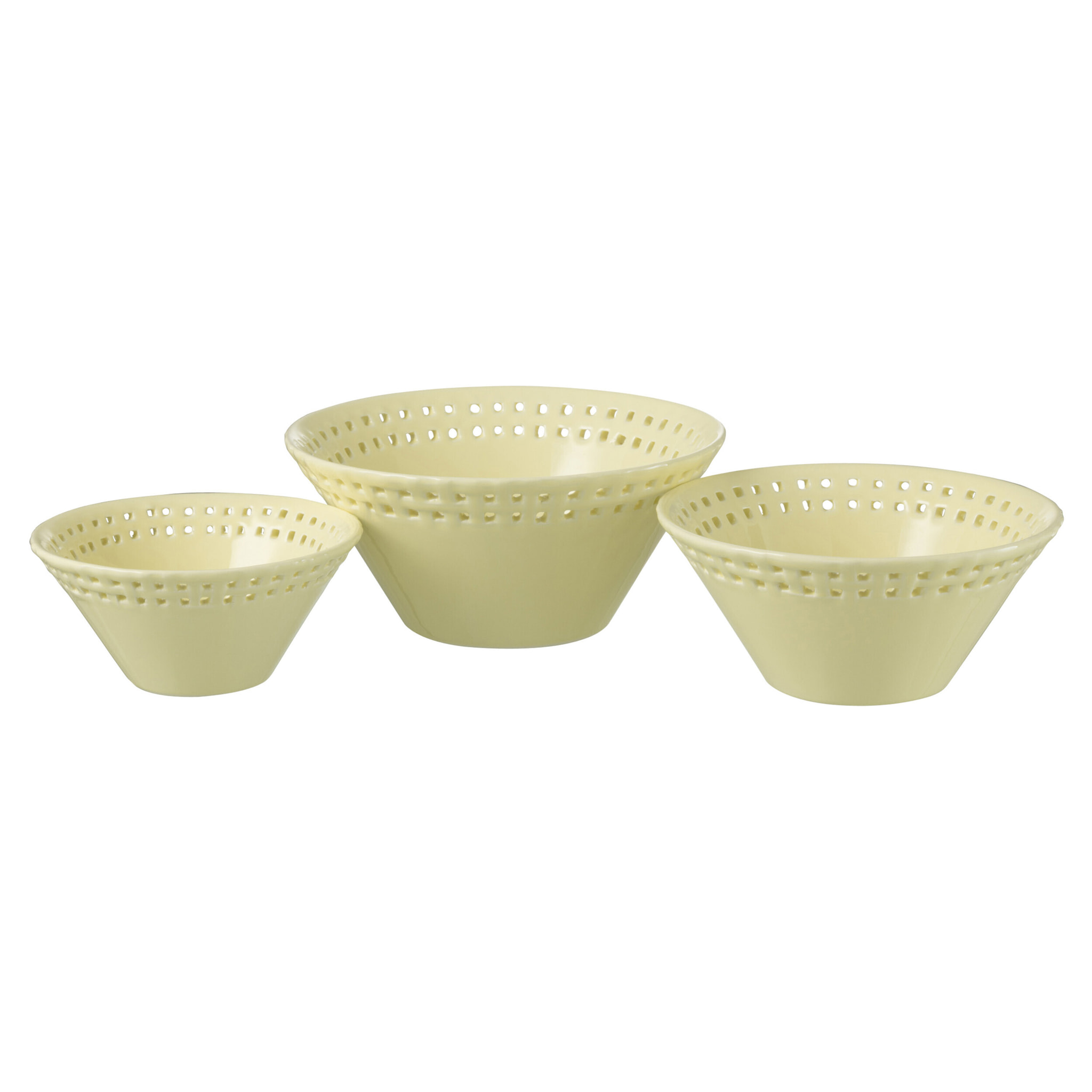 J-Line bol - céramique - jaune - small/medium/large - 3 pcs