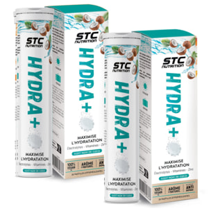 STC NUTRITION - Hydra+ - Préparation pour boisson isotonique à base d'Électrolytes, Vitamines, sucre et édulcorant naturels - Optimise l'hydratation - Coco - Lot de 2