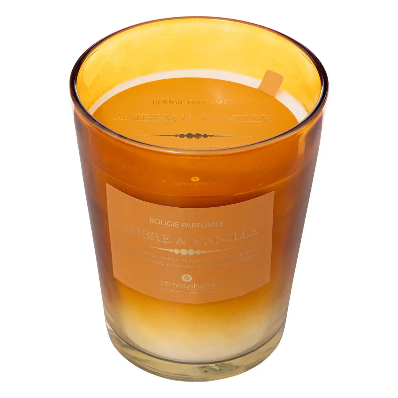 Bougie parfumée Alma 855g pot verre ambre