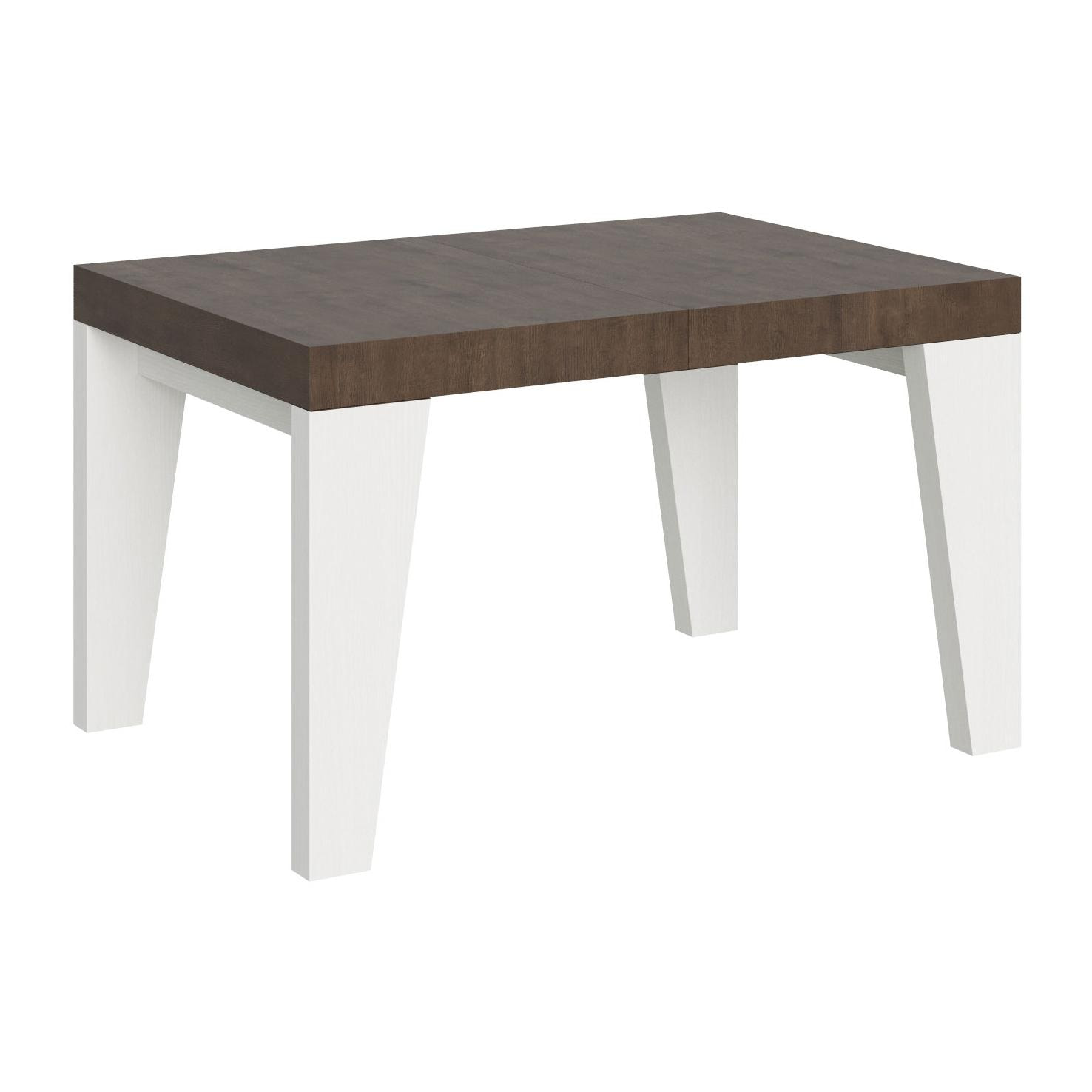 Mesa extensible 90x130/234 cm Naxy Mix tapa Nogal patas Fresno Blanco