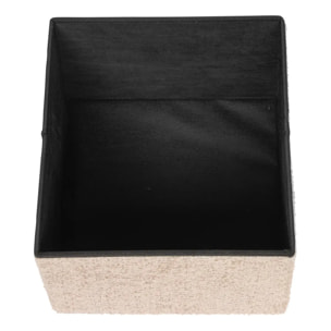 Pouf Pliable Coffre Soana en bouclette Beige foncé 38x38cm