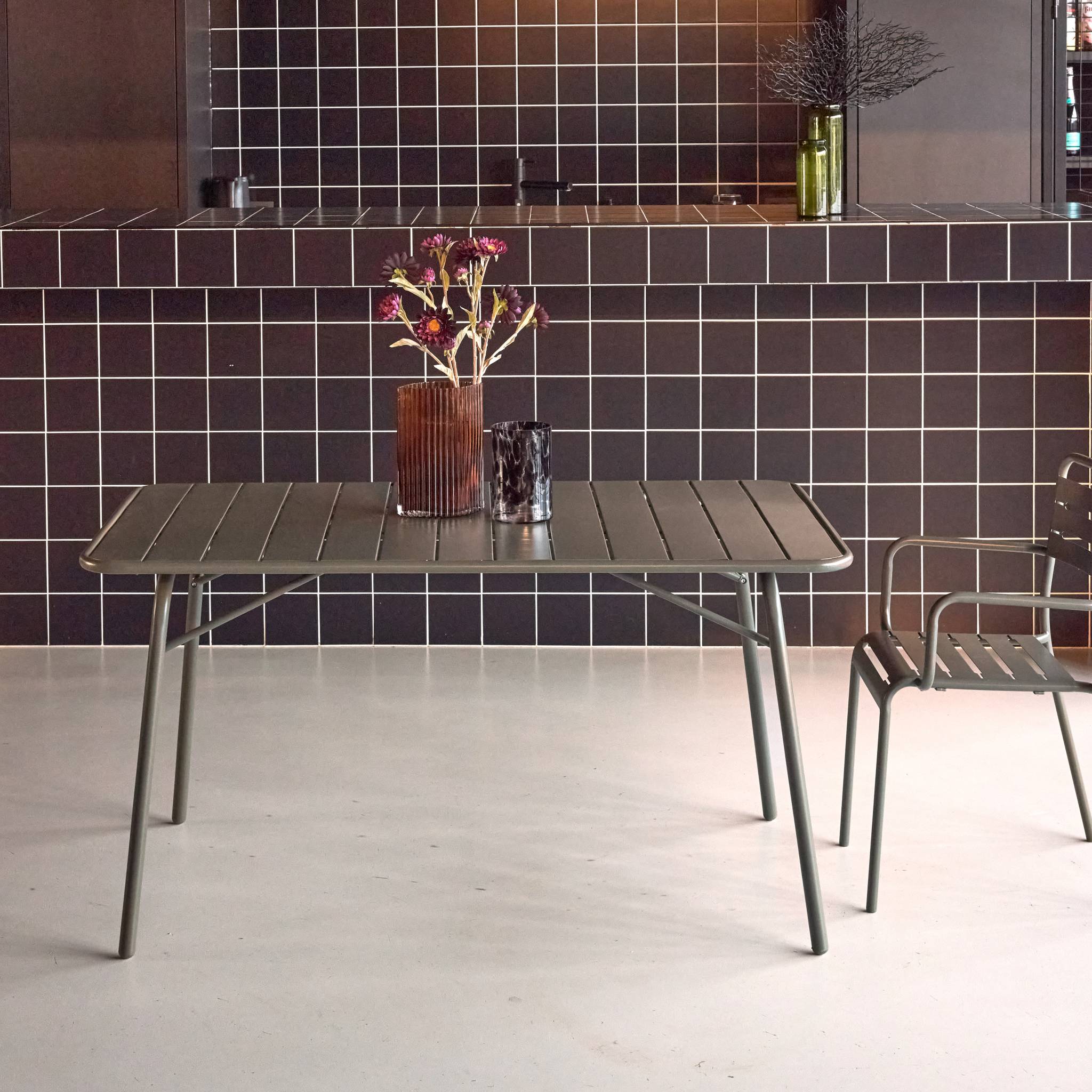 Table de jardin pliante métal 6 places AMÉLIA