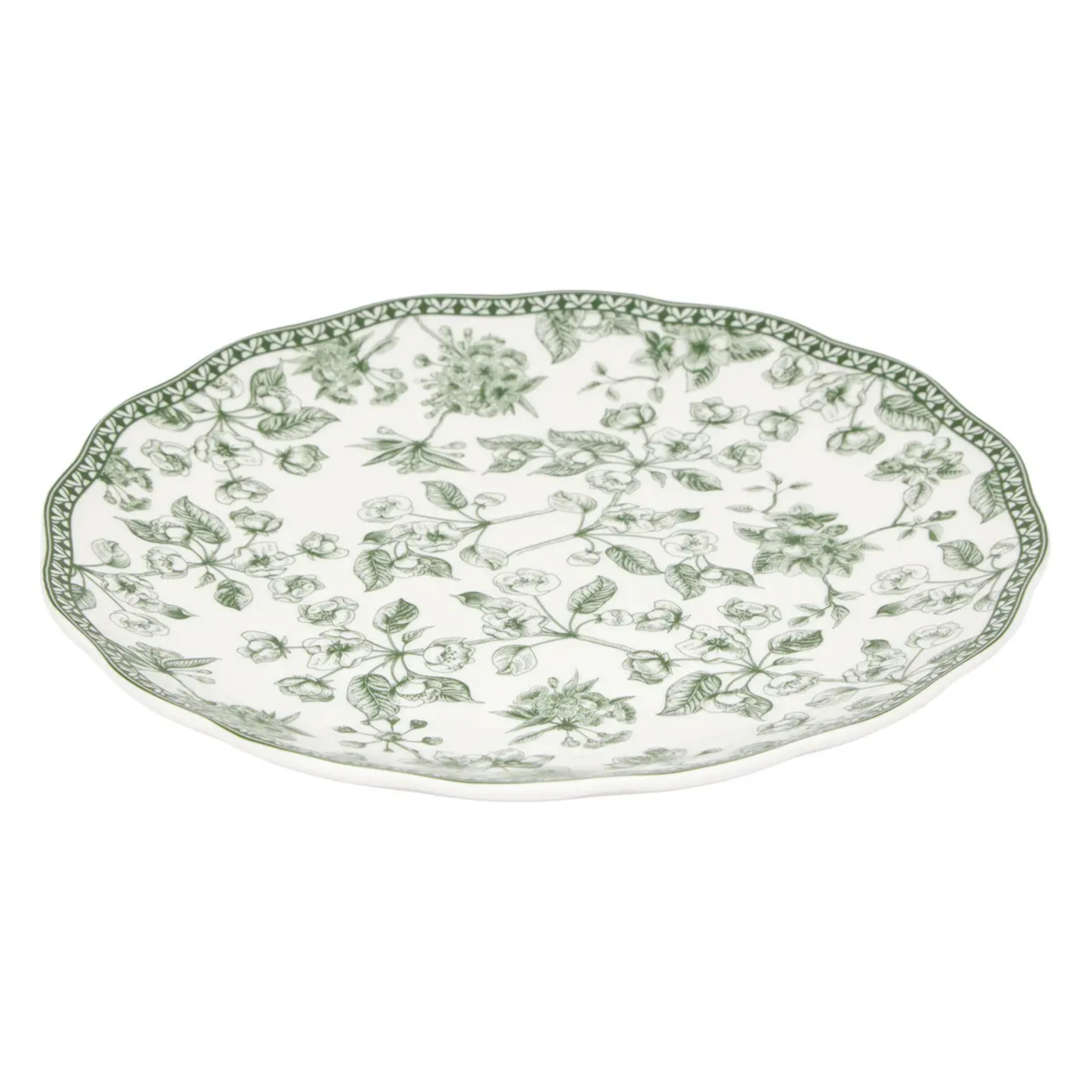 Lot de 6 assiettes dessert Lisière ronde D.21cm vert