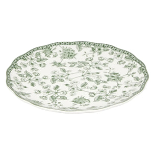 Lot de 6 assiettes dessert Lisière ronde D.21cm vert