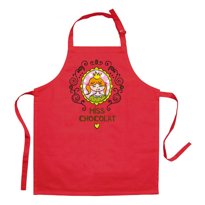 Tablier de cuisine enfant Miss Chocolat recyclé