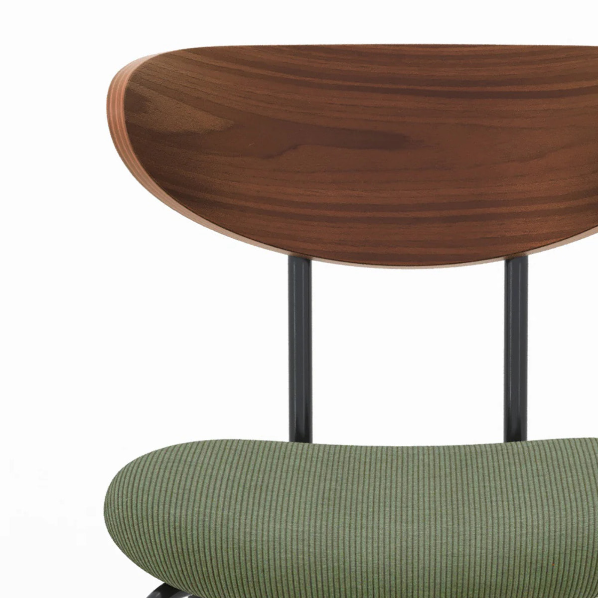 Lot de 2 chaises en velours côtelé vert kaki et dossier en noyer - Jade