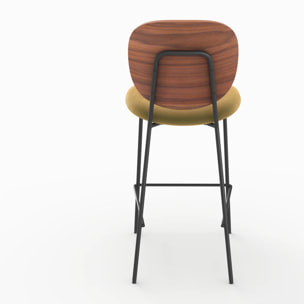 Lot de 2 chaises pour îlot central 65,5 cm en velours jaune - Simone