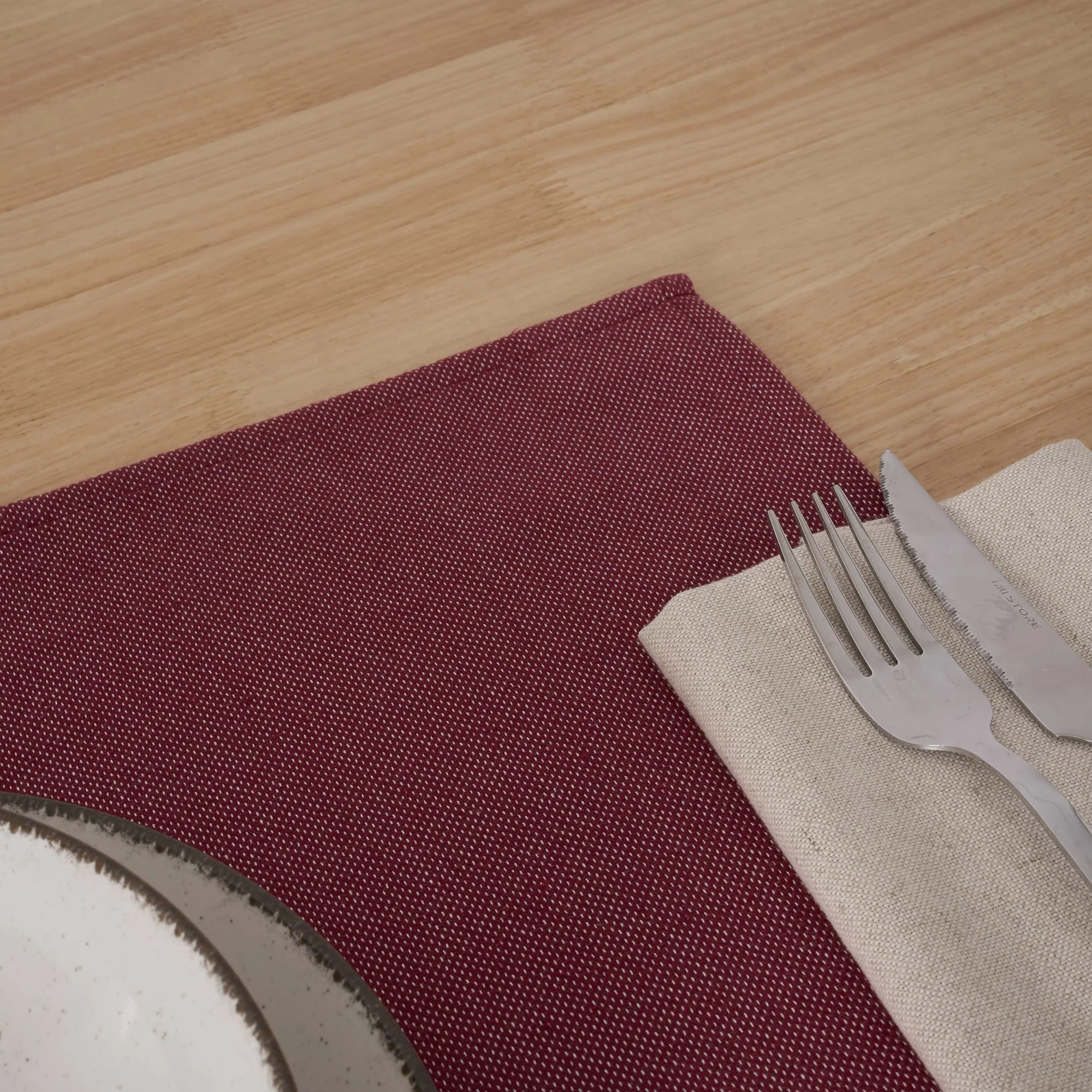 Lot de 2 sets de table jacquard MASSAIC Grenat