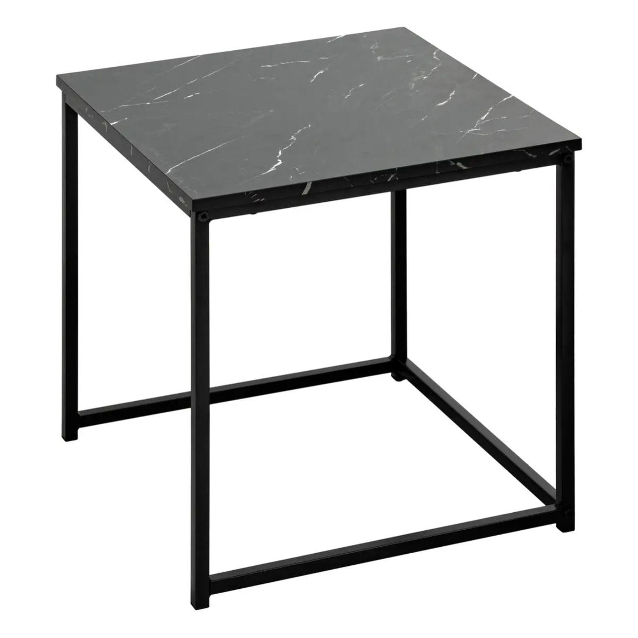 Lot de 2 tables basses Jones effet marbre noir L37/33cm