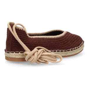 Alpargata plana mujer tejido flexible con cordones