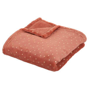 Plaid enfant "Berlingot" - flanelle - rose terracotta - 75x100 cm