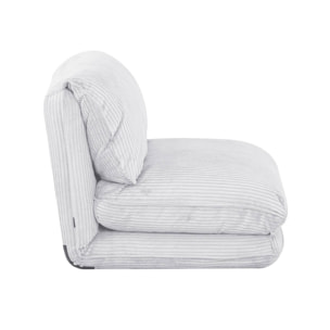 Chauffeuse matelas blanc cassé convertible velours côtelé grosse côte 1 place Cosy