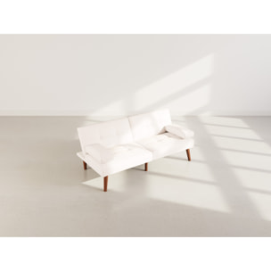 Philae - Canapé convertible clic-clac 2 places - en simili - Blanc