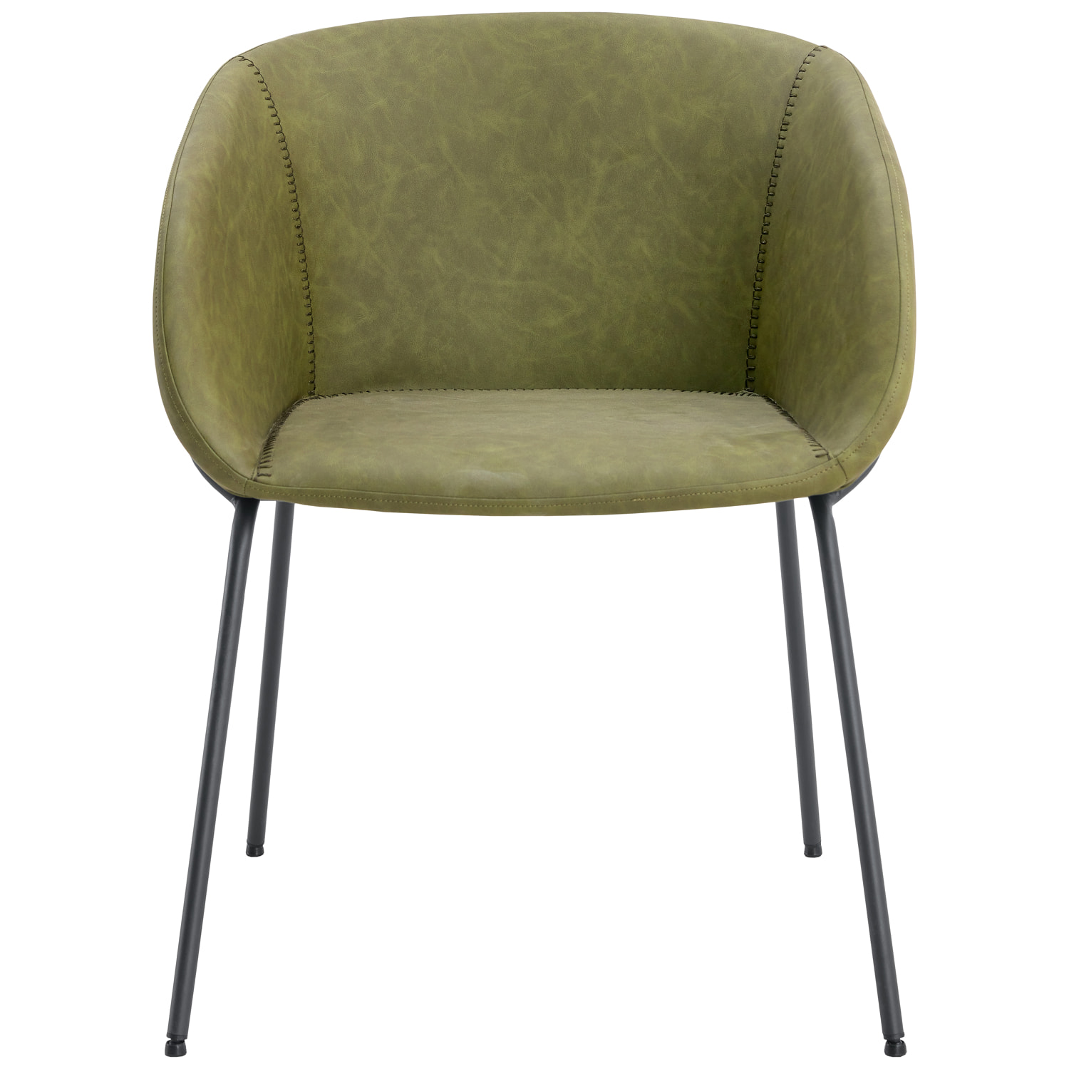 Lot de 2 chaises en simili vert ANDRÉ