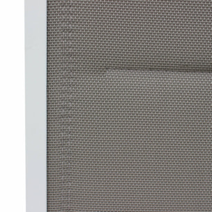 Lot de 2 fauteuils Chicago - Aluminium blanc et textilène taupe. empilables