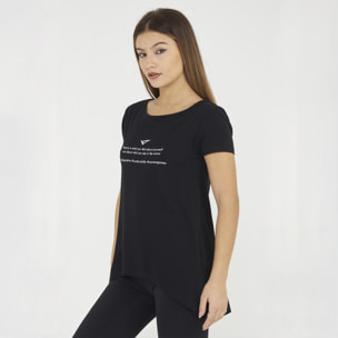 t-shirt ginnastica europa donna nero
